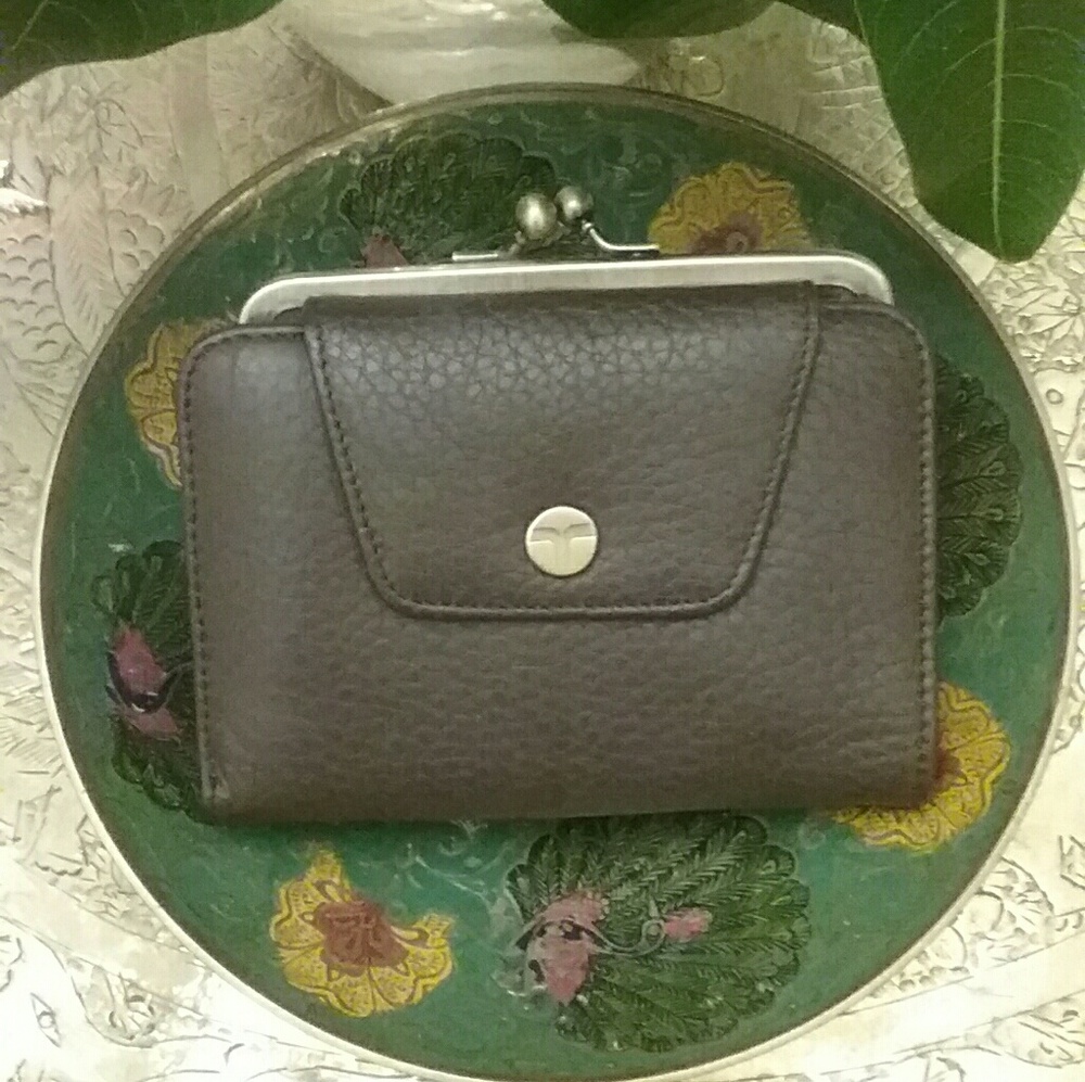 TRINA TURK chocolate brown leather wallet